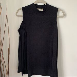 Pink Rose Cold Shoulder Black Hi Lo Women’s Size  Large